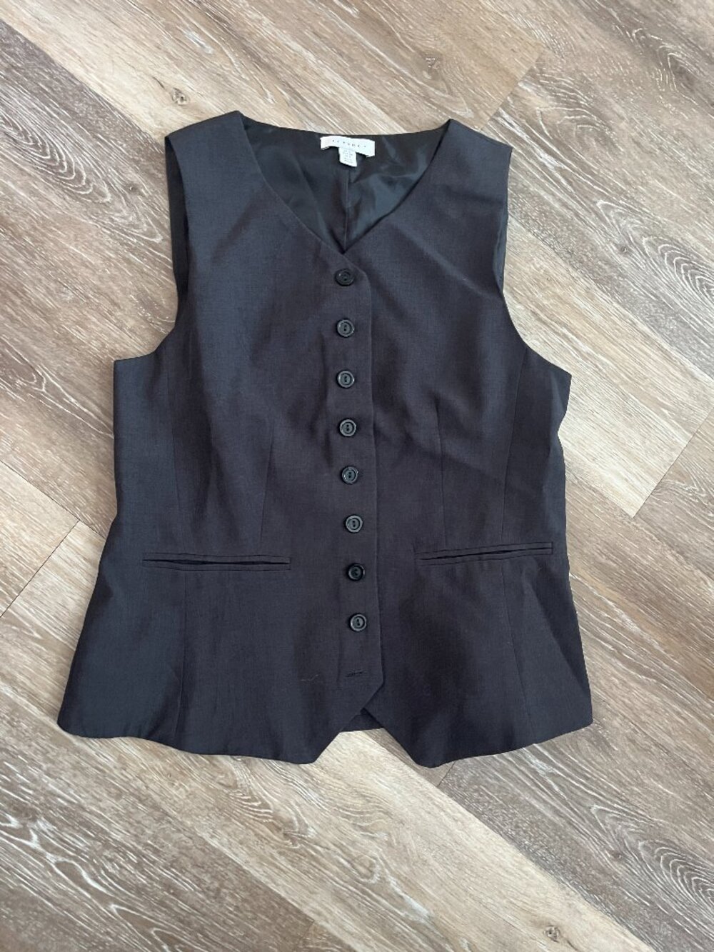 Faded Black Button Down Suit Vest